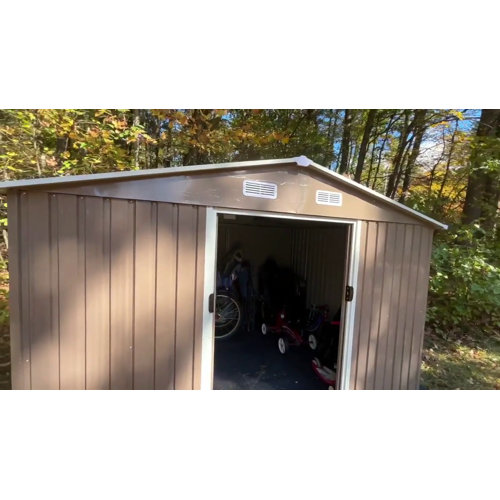 Haxvin 10' X 8' Outdoor Metal Storage Shed With Sliding Door